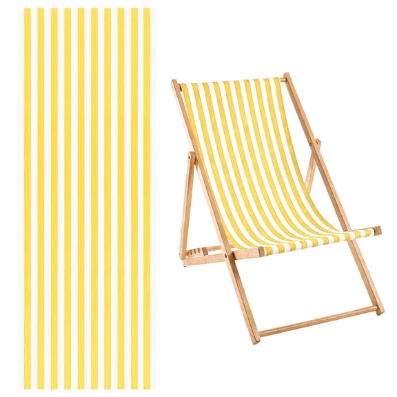 Uxcell 41x113cm Beach Sling Chair Replacement Canvas Lounge Fabric Pinstripe Yellow