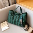 thumbnail image 2 of Bolsos de mano de gran capacidad acolchados de marca de lujo para mujer, grandes bolsos de mano verdes, bolso de hombro clásico de nailon y algodón, bolso de compras para oficina para mujer, 2 of 5