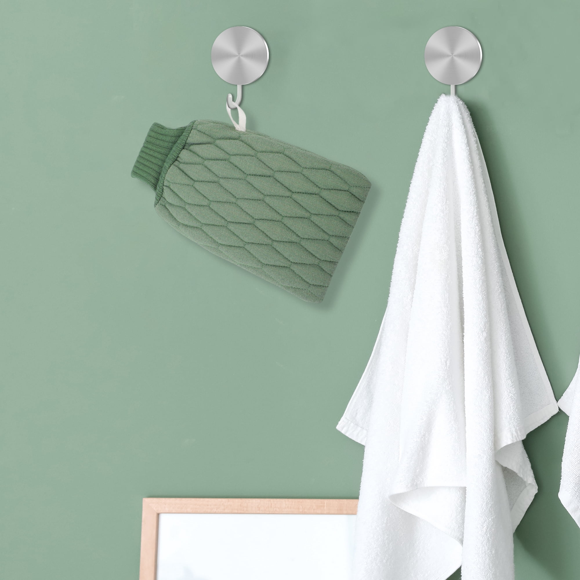 Unique Bargains Double-sided Bath Towel for Shower Room 5.51"x9.06" 1 Pc Green
