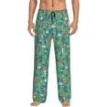 thumbnail image 2 of Goofa Mushrooms and Flowers Printed Soft Pajama Pants for Men, Wide Leg Comfy Casual Lounge Yoga Pants-Medium, 2 of 9