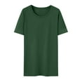 thumbnail image 6 of Ecqkame Plus Size Tops for Women Casual Short Sleeve Round Neck T Shirts Summer Solid Color Loose Breathable T-shirt Army Green XXL, 6 of 6