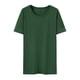thumbnail image 5 of Tops de Manga Corta para las Mujeres Suelto Ajuste Más Tamaño Suéter Sólido, Moda Casual Imitación Algodón, 5 of 6