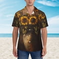 thumbnail image 2 of Fotbe Rustic Sunflower Bouquet Camisa Hawaiana para Hombre Unisex – Camisa Casual de Verano con Botones de Manga Corta de Algodón y Lino,X-Large, 2 of 7