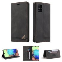 Wallet Cover for Samsung A71 Case 4G, Credit Card Slot Stand Slim Premium PU Leather & Soft TPU Back Shockproof Flip Folio Book Magnetic Cover For Samsung Galaxy A71 4G,Black