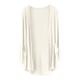thumbnail image 2 of Jxximdong Cardigans for Women, Solid Color Spring Summer New Cardigan Thin Long Sleeve Shawl Versatile Button Coat, Women's Bolero Shrugs White, 2 of 7