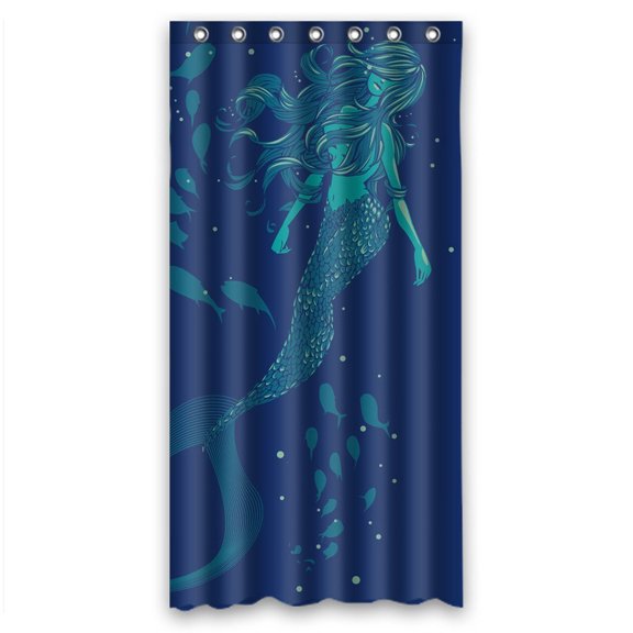 GCKG Vintage Mermaid Waterproof Polyester Shower Curtain Bathroom Deco 36x72 inches