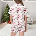 thumbnail image 5 of Boy Christmas Pajamas Kids Christmas Classic Print Button Down Collar Short Sleeve Top Shorts Pajama Set Christmas Pjs Kids Light Pink, 5 of 6
