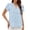 Light Blue, variant on V Neck Heart Shaped Petal Sleeve Blouse Elegant Women's Top Summer T Shirts for Women