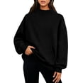thumbnail image 6 of Zeliretfy Womens Turtleneck Sweatshirt Long Sleeve Pullover Comfort Tops for Loungewear Home Wear Everyday Basic Solid Color Multiple Colors Available, 6 of 9