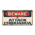 thumbnail image 1 of SignMission Beware of Attack Chihuahua Placa de matrícula de aluminio de 12.0 x 6.0 in, se adapta a cualquier coche, camión, SUV, RV o remolque | Hecho en los EE.UU., 1 of 1