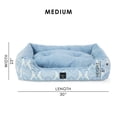 thumbnail image 6 of NICOLE MILLER NEW YORK PET Mod Damask Plushy Bolster Pet Bed, Cozy & Calming, Water Repellent, Non-Slip Bottom, 100% Machine Washable, Blue, Medium 30"x23"x8", 6 of 13