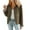 Army Green, variant on Womens Barn Jacket Fashion Oversized Single Breasted Cropped Trench Coats Plaid Lining Lapel Collar Autumn Cropped Jackets Beige L