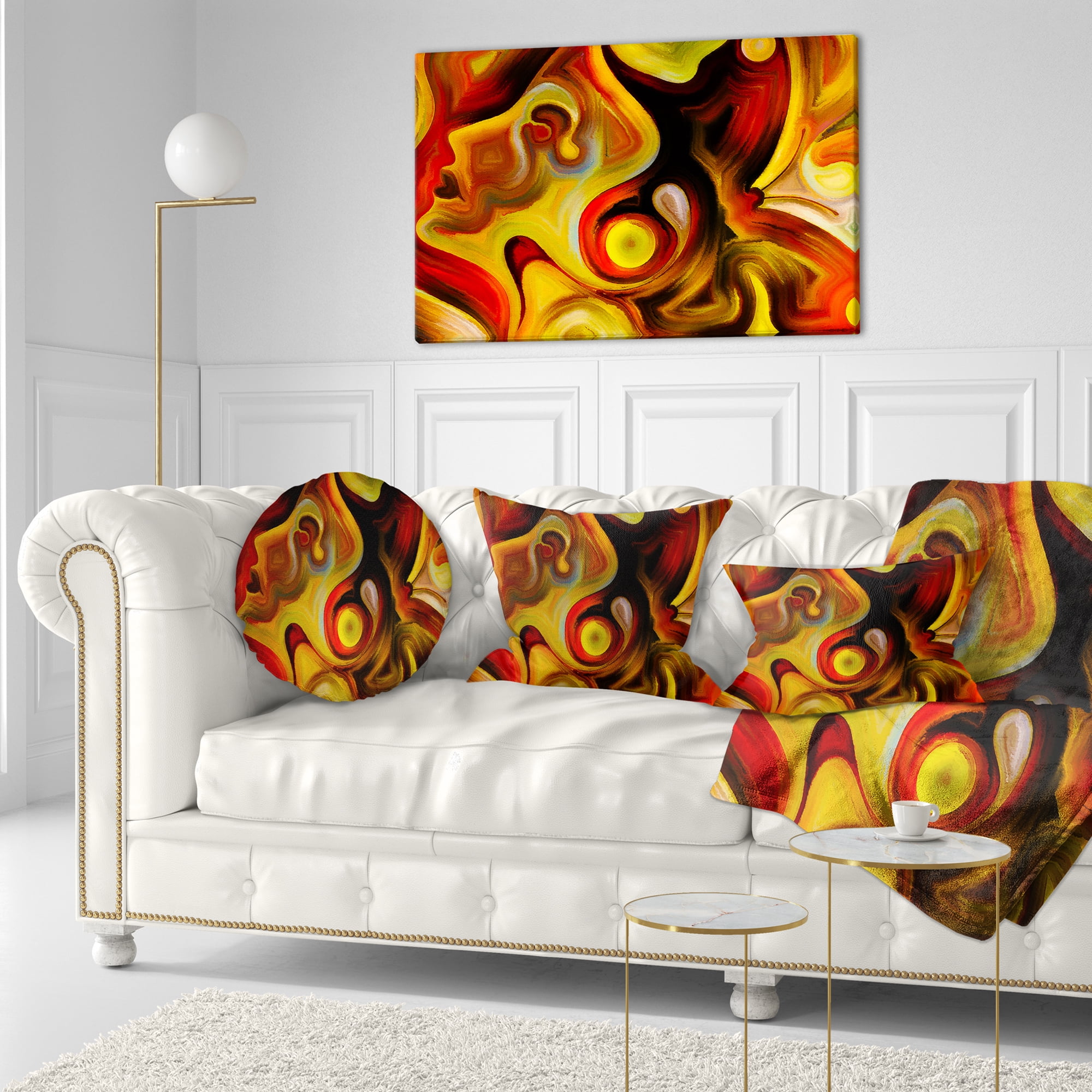 Designart Butterfly s Emotions - Abstract Throw Pillow - 12x20
