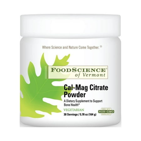 FoodScience of Vermont Cal-Mag Citrate Powder, 5.78 Oz