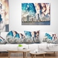 thumbnail image 4 of Designart Miami Skyline with Clouds - Cityscape Photo Throw Pillow - 18x18, 4 of 5