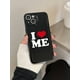thumbnail image 1 of One Alphabet & Heart Print Precise Holes Phone Case For Iphone, 1 of 3