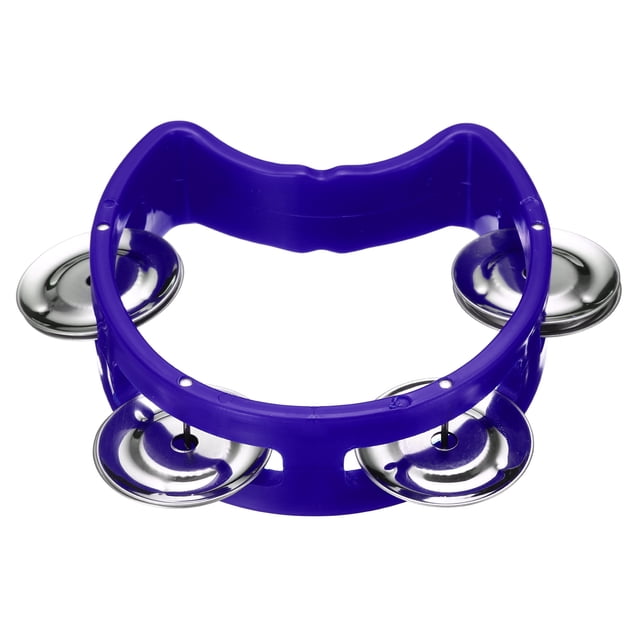 Pandereta, campanas de cascabel para muñeca, campanas de mano, instrumentos de percusión musicales para adultos, iglesia, azul