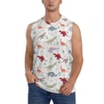 thumbnail image 3 of Uemuo Cute Dinosaur Pattern Men's Sleeveless T-Shirt,Muscle Athletic Tank Top, Moisture-wicking Quick-dry Breathable Classic Tee Top for Gym Run Outdoor Sports-Small, 3 of 8