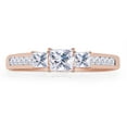 thumbnail image 3 of AFFY White Natural Diamond Three Stone Engagement Ring in 14k Rose Gold (0.88 Cttw) Ring Size : 14, 3 of 9