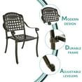 thumbnail image 3 of MEETWARM 9-Piece Outdoor Furniture Dining Set, All Weather Cast Aluminum Patio Garden Set with 8 Chairs,1 Oval Table, 2.2" Umbrella Hole, Dark Bronze, 3 of 7