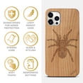 thumbnail image 4 of Case Yard Wooden Case Outside Soft TPU Silicone, Slim Fit Shockproof Wood Protective Phone Cover for Girls Boys Men and Women, Supports Wireless Charging Tarantula Design case for iPhone-11-Pro-Max, 4 of 7