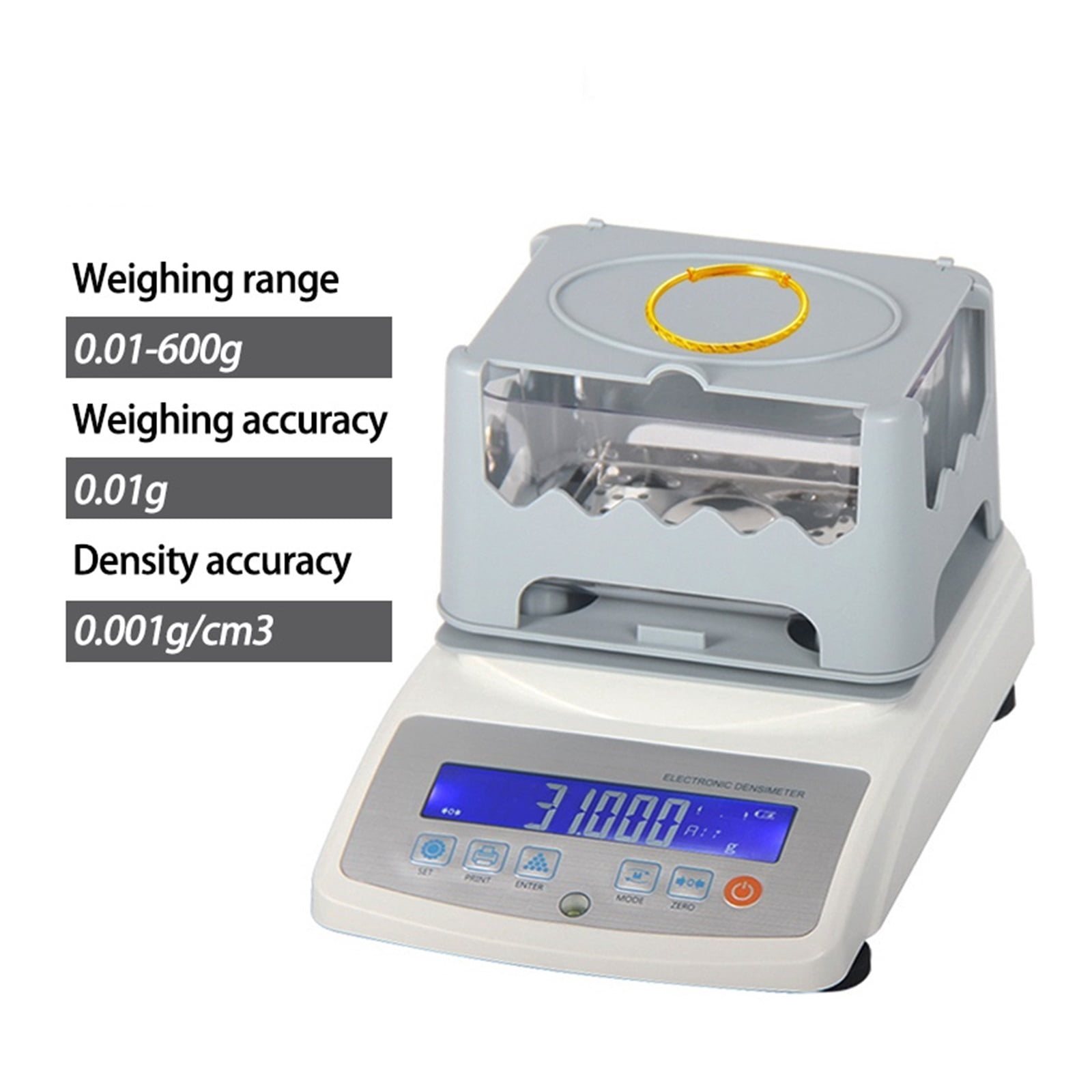 600g/0.01g/0.001g/cm3 Gold Density Meter Purity Tester Precious Metal Platinum Density Meter For Gold K Silver Platinum Tester