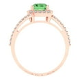 thumbnail image 4 of 1.935 ct Emerald Cut Simulated Green Diamond Solitaire with Simulated Diamond Accents 14K Rose Gold Womens Engagement Ring, 4 of 5