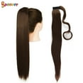 thumbnail image 2 of Spencer 24" Long Straight Clips Wig Velcro Dip Dyed Clip in Wrap Around Hair Extensions Synthetic Hairpiece "Light Brown", 2 of 8