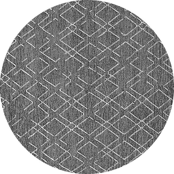 Ahgly Company Indoor Round Solid Gray Modern Area Rugs, 6' Round