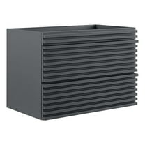 Modway Render 29" MDF Wood Wall-Mount Bathroom Vanity Cabinet in Gray