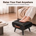 thumbnail image 3 of SOULART Leather Storage Stool with Metal Legs & Handles, Modern Square Footrest Ottoman with Hidden Storage for Living Room, Black, 3 of 10