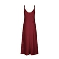 thumbnail image 6 of Summer Fashion Plus Size Spring Dresses for Women 2025 Casual Holiday Style Hollow Out Long Solid Color Loose Sleeveless-Neck Camisole, 6 of 7