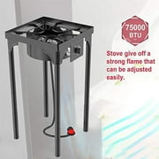 Kapas Outdoor & Indoor Portable Propane Stove, Single Burners with Gas Premium Hose, Detachable Legs for Backyard Kitchen, Camping Grill, Hiking Cooking, Outdoor Recreation