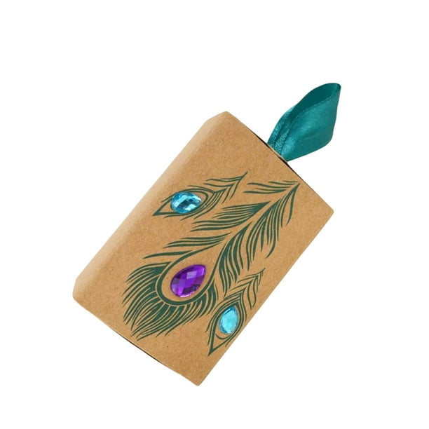 Cajas de regalo Matsuzay 50 piezas tipo cajón para dulces fiesta galletas postre papel patrón de plumas