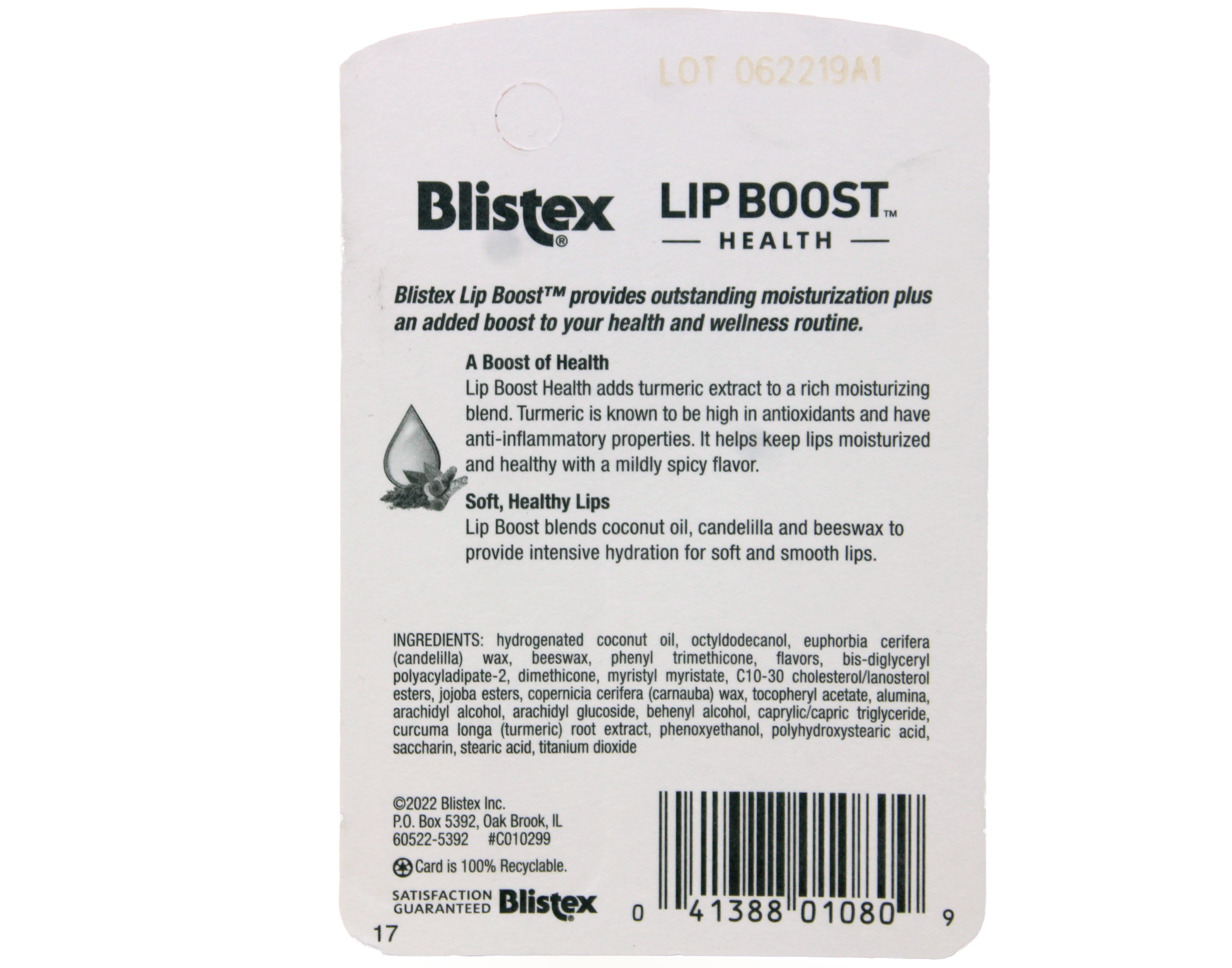 Blistex Lip Boost Health Intensive Hydration Tumeric Moisturizer 0.13oz - 6 Pack