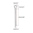 thumbnail image 2 of Unique Bargains Split Cotter Pin, 3x25mm Stainless Steel Clip Fastener Fitting Silver 60Pack, 2 of 5