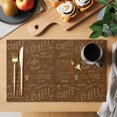 thumbnail image 2 of Brown Coffee Placemats Set of 6, Farmhouses Vintage Cup Plants Text Art Placemats for Dining Table, Place Mats for Kitchen Tabletop, Waterproof Wipeable Dining Table Mats Set, 2 of 9
