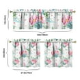 thumbnail image 6 of Pioneer Kitchen Curtains and Valance Set 24 Inch Tier Pink Floral Feathers Curtains Small Drapes for Cafe Living Room Bathroom Farmhouse 3 Pieces Set Rod Pocket, 6 of 6