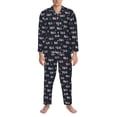 thumbnail image 3 of Sikiie USA Mens Pajama Set, Soft Warm Long Sleeve Sleepwear, Cozy Button-Down Pjs for Men-Medium, 3 of 7