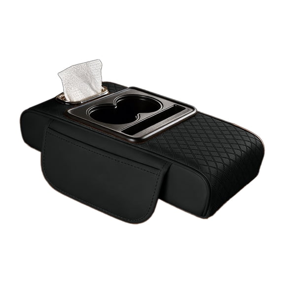 Universal 4-in-1 Center Console Organizer with Armrest Cup Holder and Phone Mount for Car Interior Storage