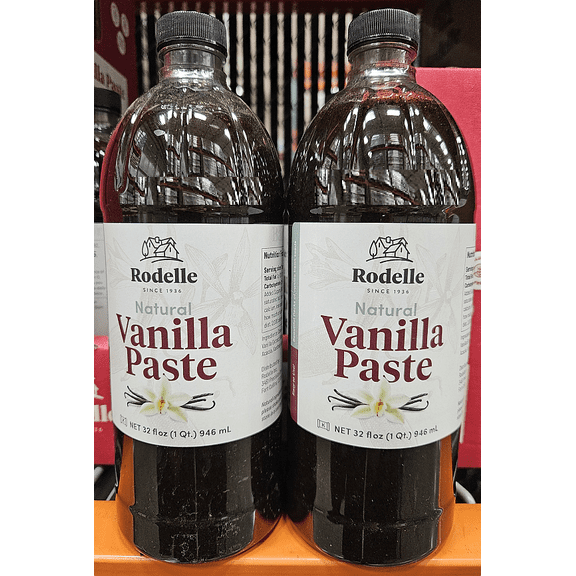 Rodelle Natural Vanilla Paste 32fl oz 946ml (2 Large Bottles)