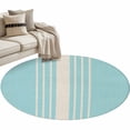thumbnail image 2 of Abstract White Striped Round Living Room Rugs 4 ft, Modern Pink Linen Texture Washable Area Rug with Non-Slip Sturdy Edge Binding Round Carpet for Entryway Kitchen Bedroom Bathroom, 2 of 9