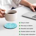 thumbnail image 3 of Turquoise Christmas Coasters Set of 4, Absorbent Coasters for Drinks, Winter White Snowflakes Patterned Coaster for Desk Coffee Table Protection, Home Decor House Warming Gifts 4", 3 of 8