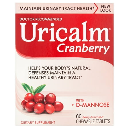 Uricalm Cranberry Flavored with D-Mannose Chewable Tablets, 60 (Best Cranberry Tablets For Uti)