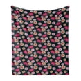 thumbnail image 1 of Floral Soft Flannel Fleece Throw Blanket, Pattern of Rhythmic Exotic Wild Flowers Tones Illustration Tropic Garden, Cozy Plush for Indoor and Outdoor Use, 50" x 60", Grey and Multicolor, by Ambesonne, 1 of 5