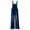 thumbnail image 6 of ClodeEU Women's Denim Bib Overall Jumpsuit ,Spaghetti Strap Romper with Pockets for Summer Blue,Womens Plus XL, 6 of 7