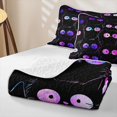 thumbnail image 4 of Manfei Kawaii Cat Quilt King, Boho Cosmic Galaxy Kitten King Coverlet Set, Black Pink Purple, 3-Piece, 1 Bedspread and 2 Pillowcases, 4 of 7