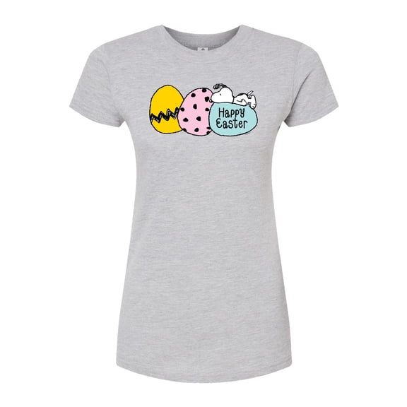 Peanuts - Happy Easter Eggs - Juniors Fitted Graphic T-Shirt