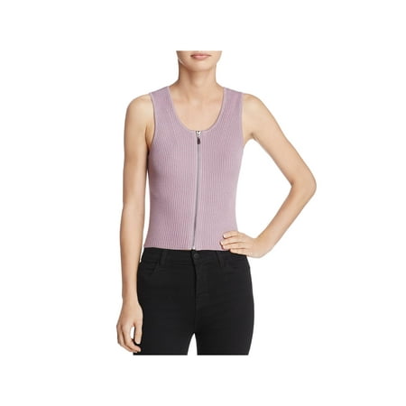 - Guess Womens Front Zipper Ribbed Knit Tank Top Sweater