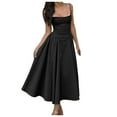 thumbnail image 1 of Women Sleeveless Sling Long Dress Summer Solid Color Backless A Line Bandage Dress, 1 of 6